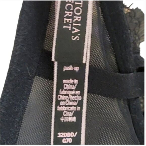 Victoria's Secret | Size 32DDD Black and Nude Lace Detail Push Up Bra - Picture 5 of 5